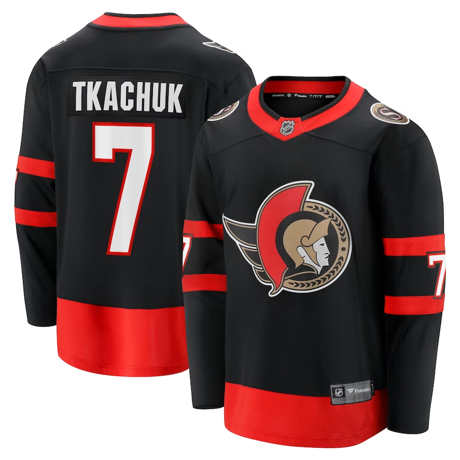 Men's Ottawa Senators Brady Tkachuk Black Player Game Jersey