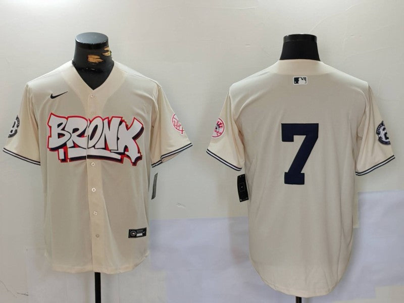 Men's New York Yankees Mickey Mantle Cream Player Name Jersey