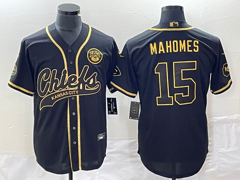 Men's Kansas City Chiefs Patrick Mahomes Black Alternate Game Jersey Joint Edition