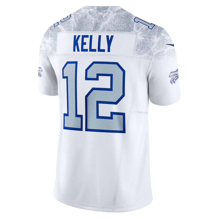 Men's Buffalo Bills Jim Kelly White 2025 Rivalries Collection F.U.S.E. VaporLimited Stitched Jersey