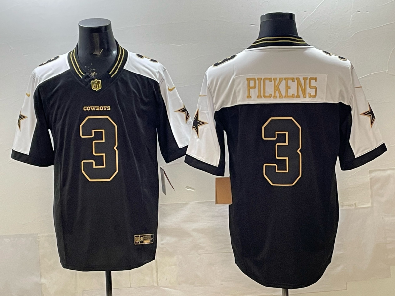 Men's Dallas Cowboys George Pickens Black Game Team Jersey