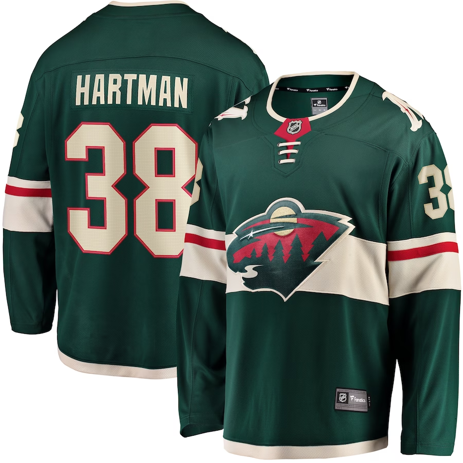 Men's Minnesota Wild Ryan Hartman Green Home Breakaway Player Jersey