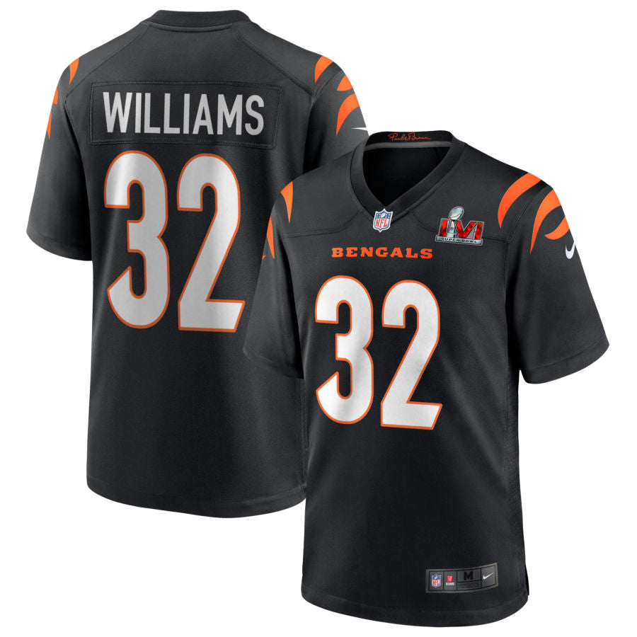 Trayveon Williams Cincinnati Bengals Super Bowl LVI Game Jersey - Black