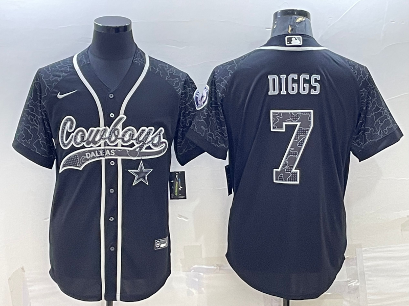 Men's Dallas Cowboys Trevon Diggs Black RFLCTV Limited Jersey Joint Edition