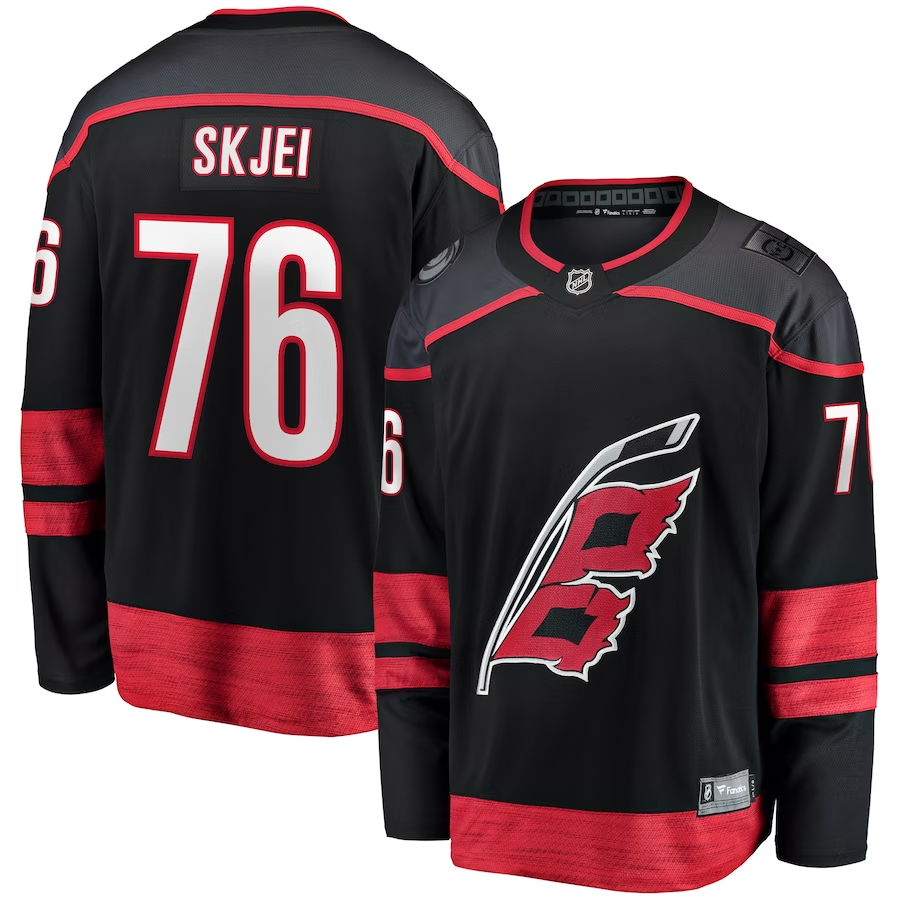 Men's Carolina Hurricanes Brady Skjei #76 Black Home Breakaway Player Jersey1