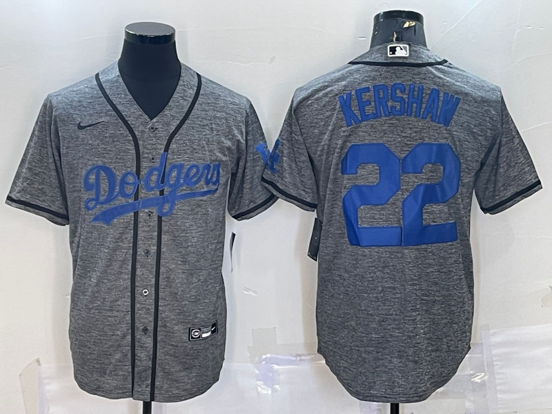 Men's Los Angeles Dodgers Clayton Kershaw Gray Alternate Replica Player Name Jersey1