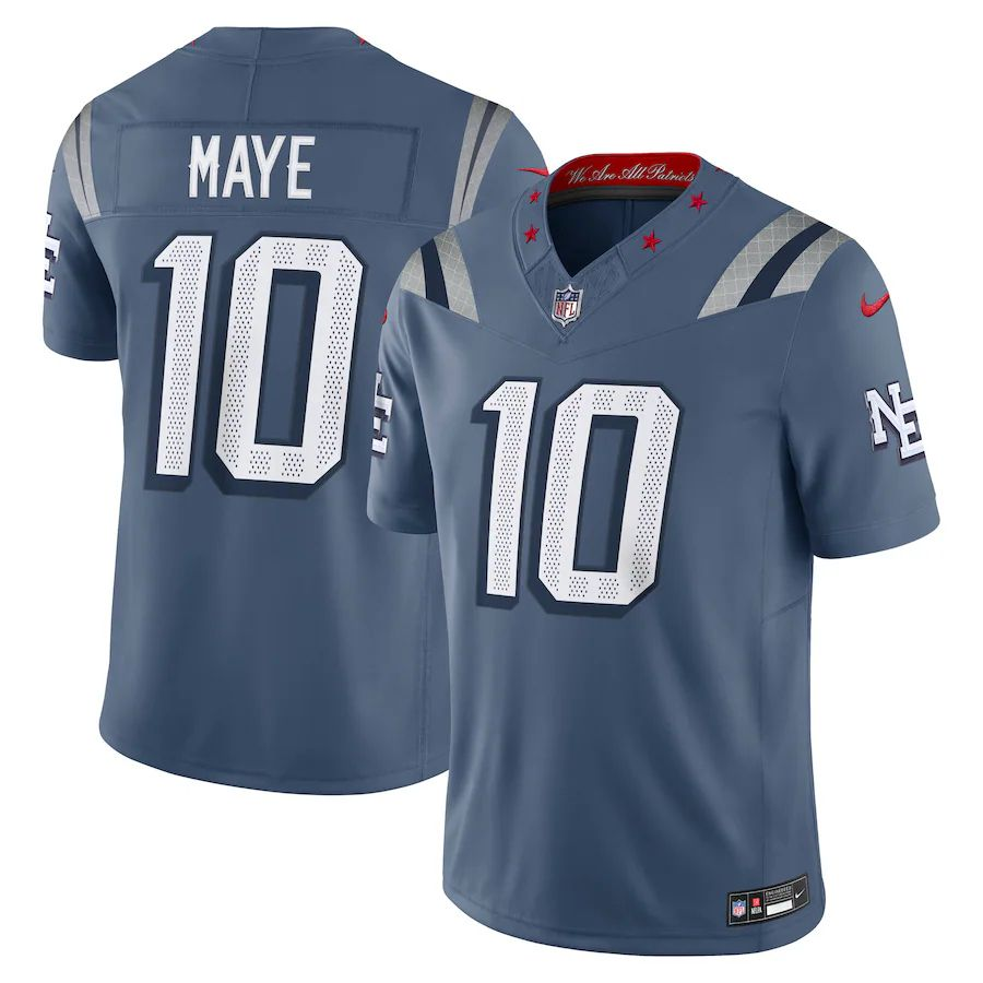 Drake Maye New England Patriots 2025 Rivalries Collection Game Jersey - Storm Blue