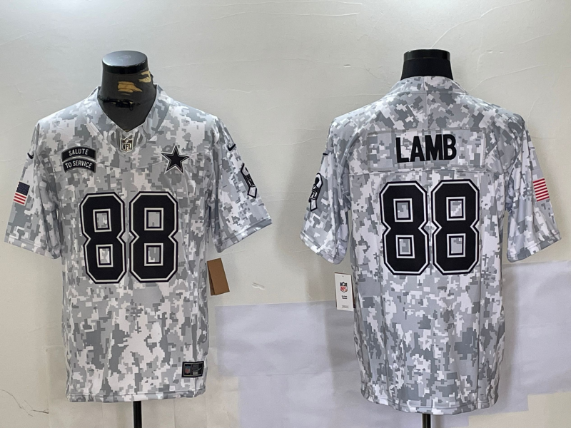 Men's Dallas Cowboys CeeDee Lamb Arctic Camo 2024 Salute to Service Limited Jersey