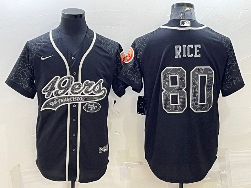 Men's San Francisco 49ers Jerry Rice Black Retired Player RFLCTV Limited Jersey Joint Edition