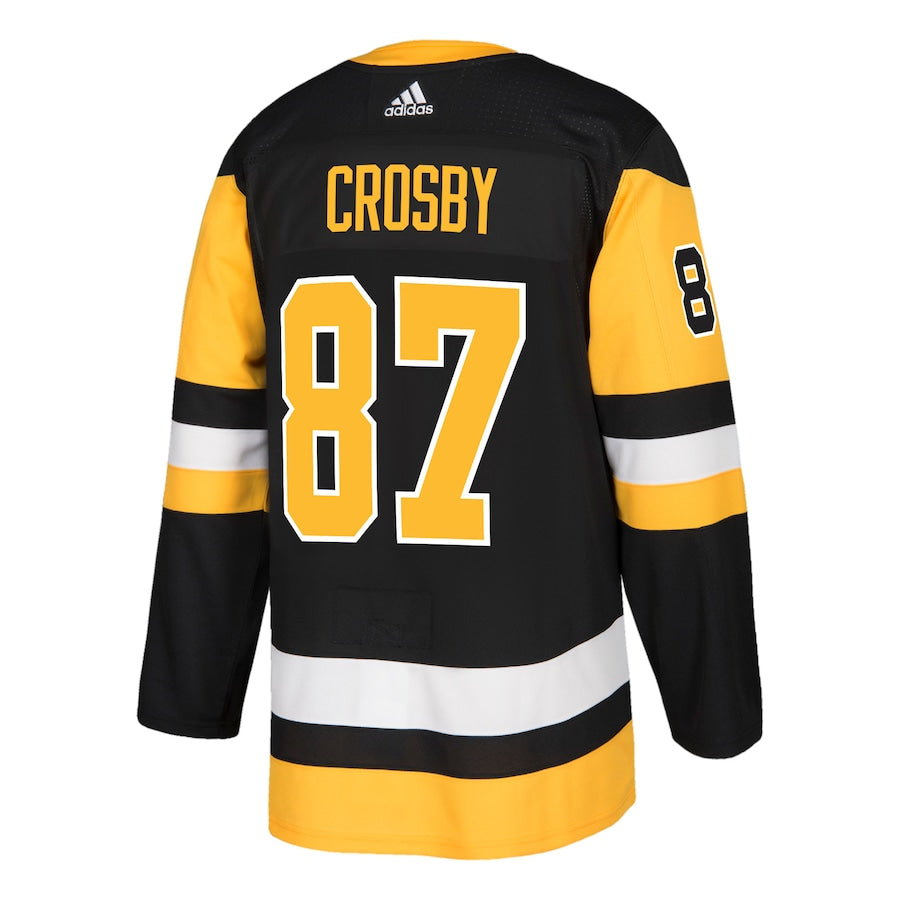 Men's Pittsburgh Penguins Sidney Crosby Captain Patch Black Authentic Player Jersey