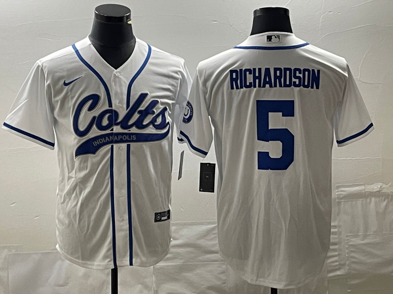 Men's Indianapolis Colts Anthony Richardson White Game Jersey Joint Edition