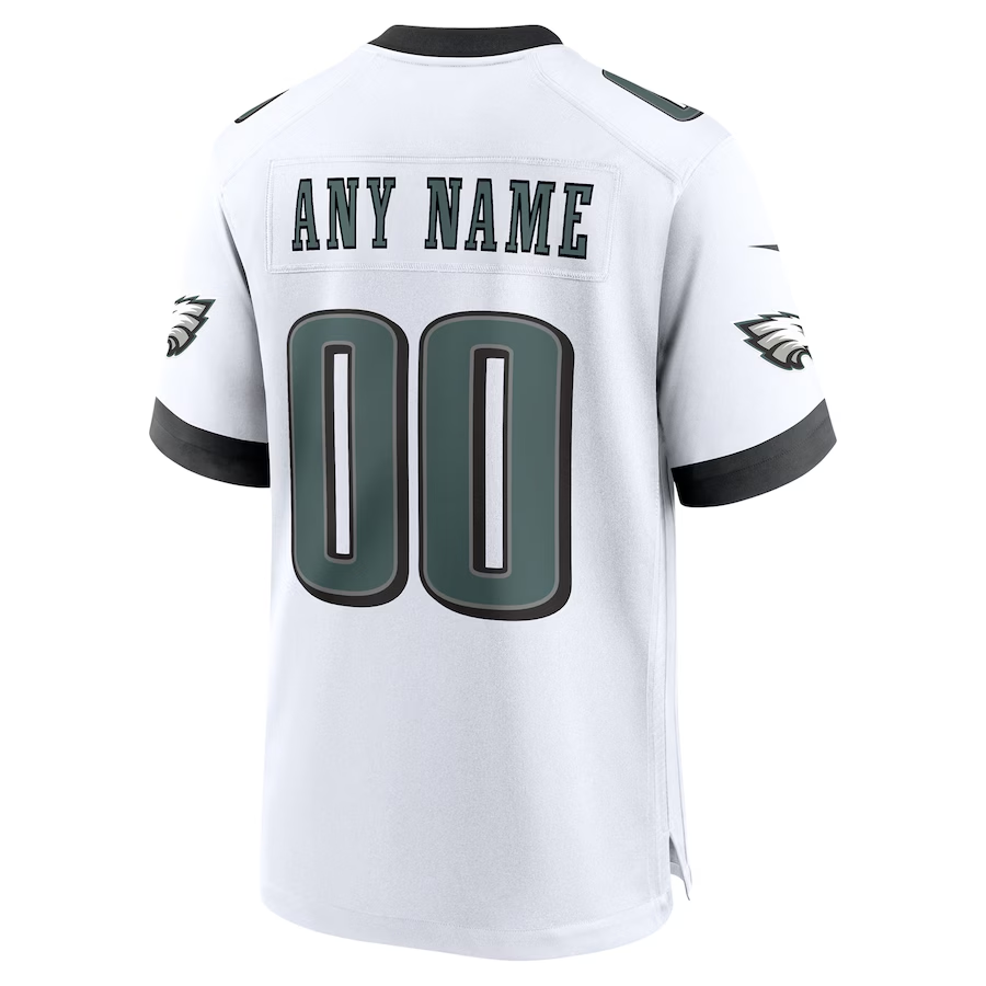 Men's Philadelphia Eagles Midnight White Super Bowl LIX Custom Game Jersey