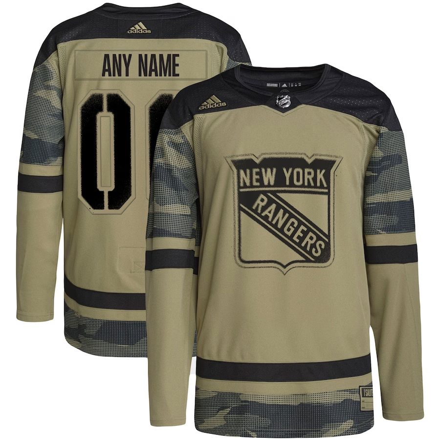 Men's New York Rangers Camo Military Custom Player Jersey1