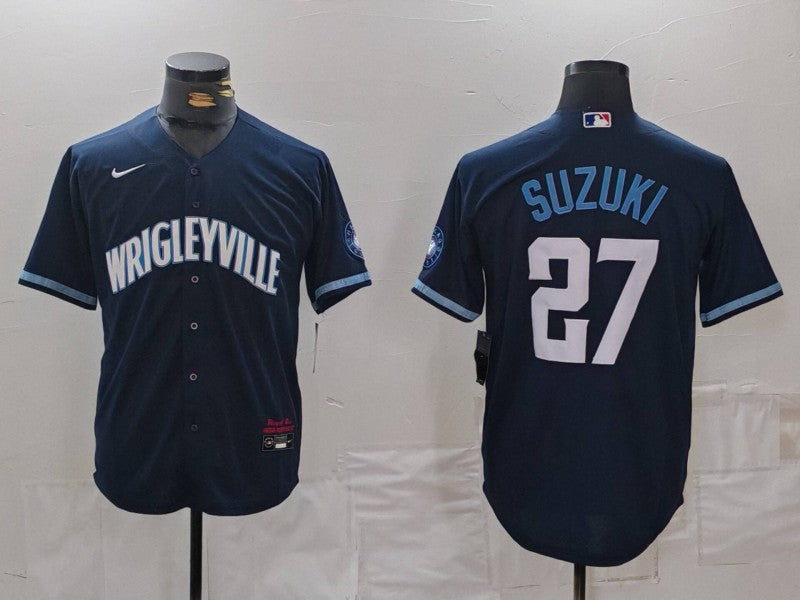 Men's Chicago Cubs Seiya Suzuki Navy City Connect Limited Player Jersey
