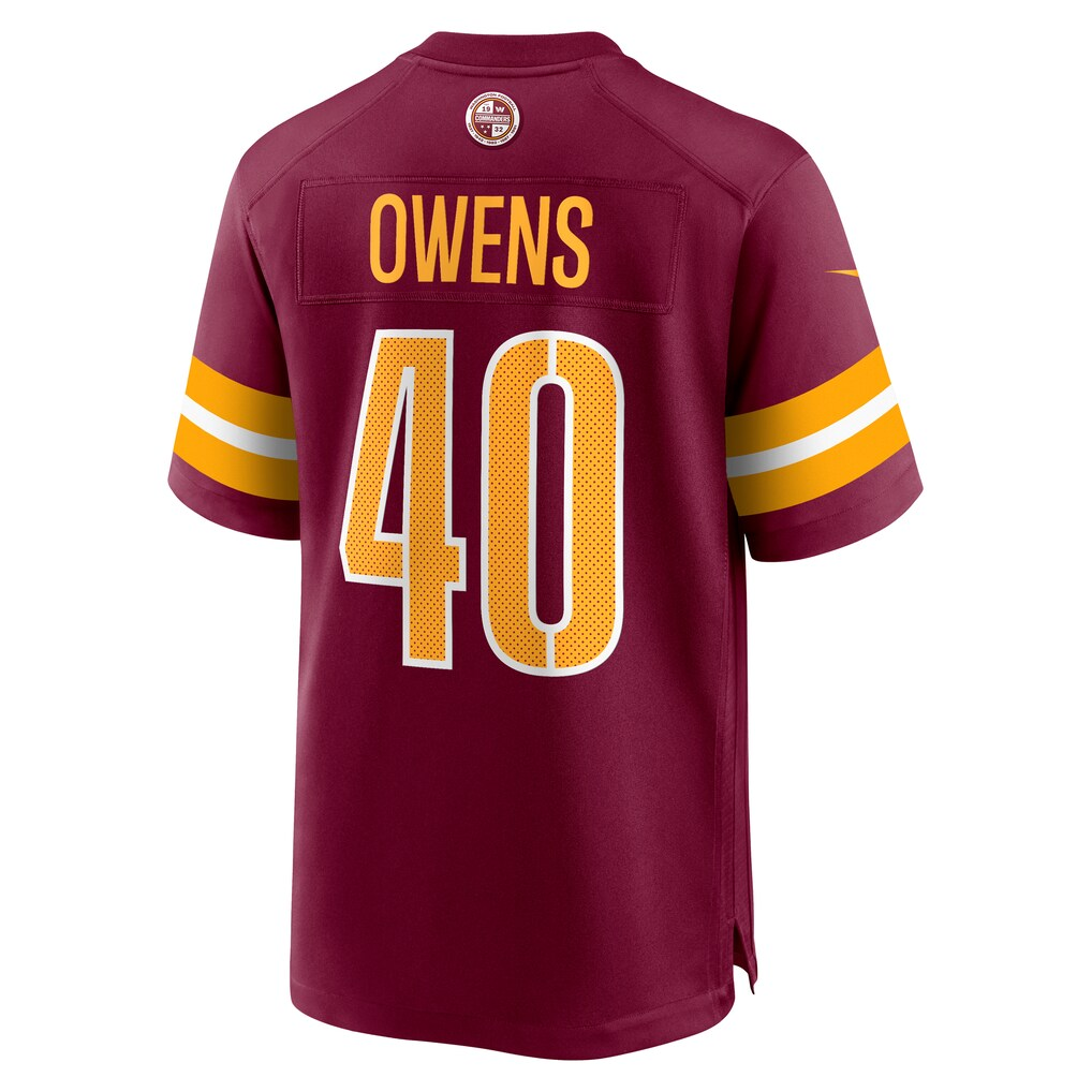 Men's Tyler Owens Burgundy Washington Commanders Game Jersey
