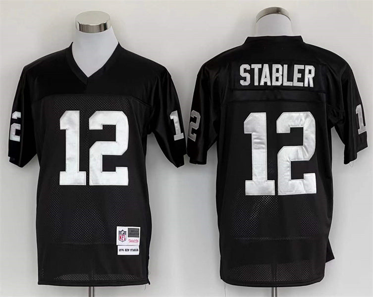 Men's Oakland Raiders Ken Stabler Mitchell & Ness Black Legacy Replica Jersey