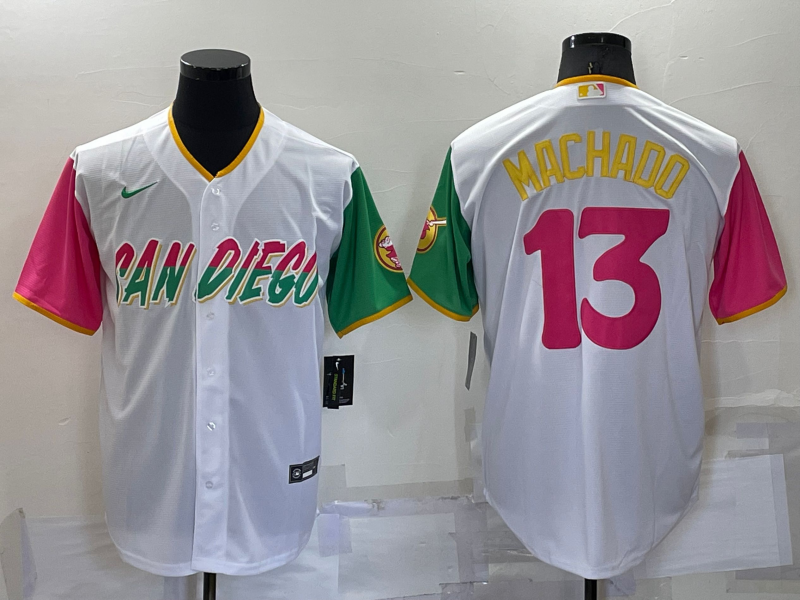 Men's San Diego Padres Manny Machado White Player Game Jersey