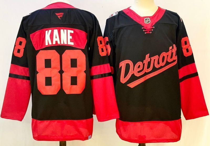 Men's Detroit Red Wings Patrick Kane Fanatics Black Player Jersey