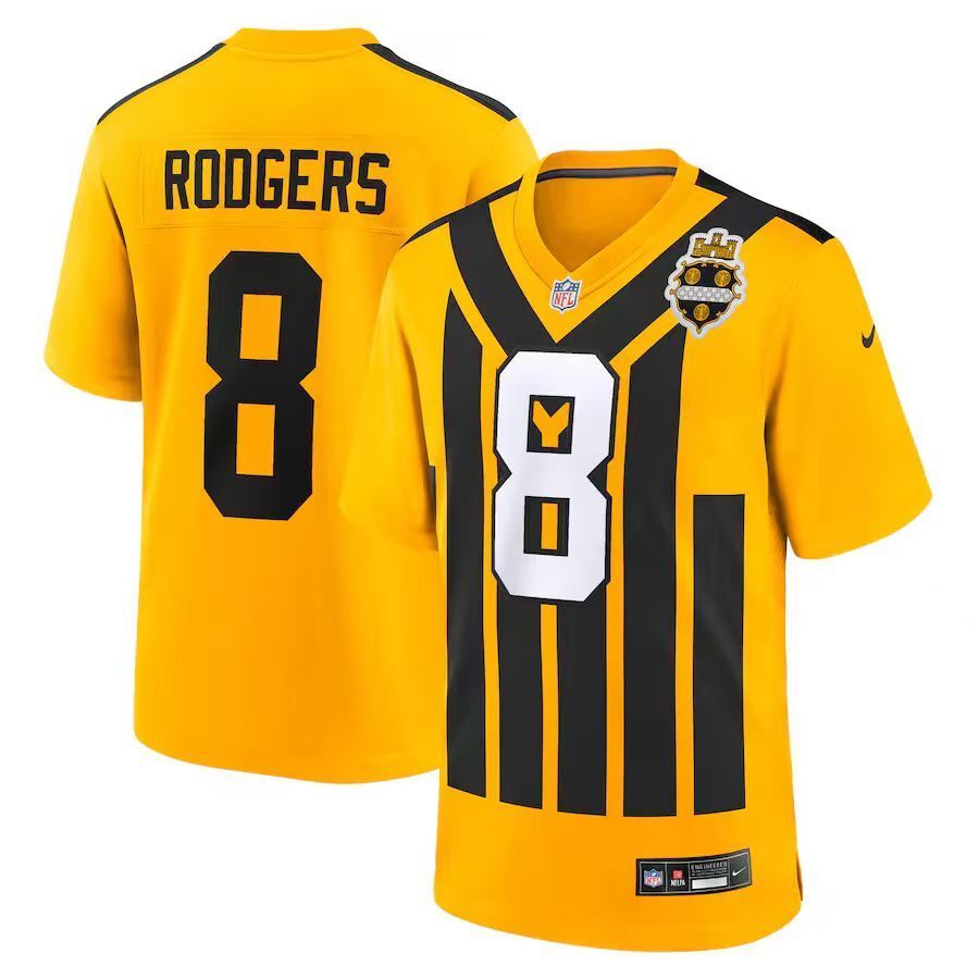 Men's Pittsburgh Steelers Aaron Rodgers Jersey - Retro Yellow-2