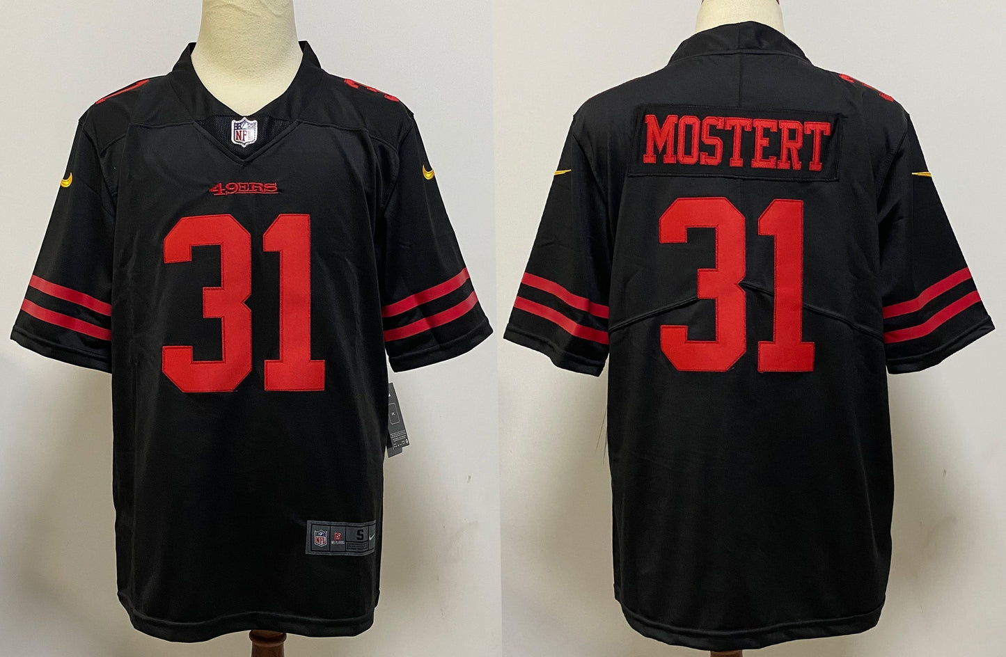 Men's San Francisco 49ers Raheem Mostert Black Game Player Jersey