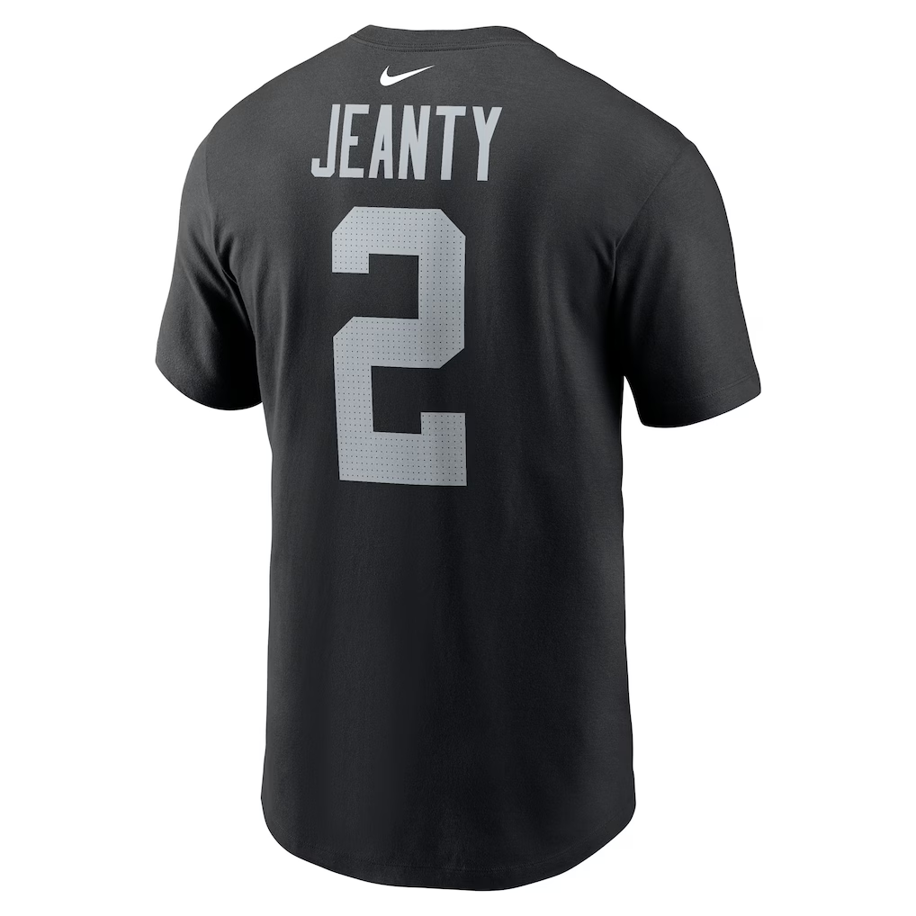Men's Las Vegas Raiders Ashton Jeanty Black Name & Number T-Shirt