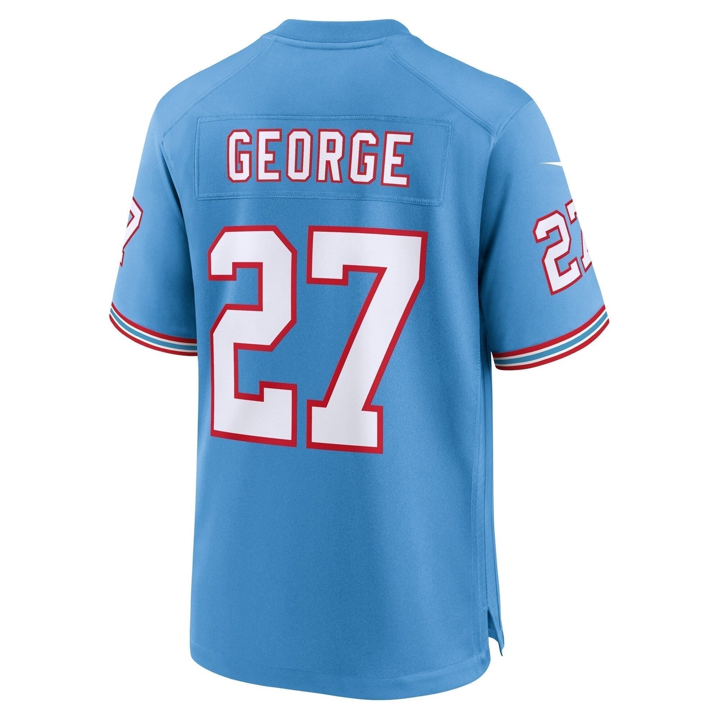 Eddie George Tennessee Titans Oilers Throwback Retired Game Jersey - Light Blue