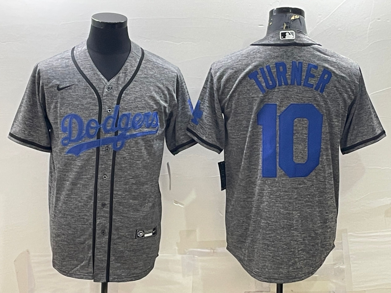 Men's Los Angeles Dodgers Justin Turner Gray City Connect Replica Player Jersey1