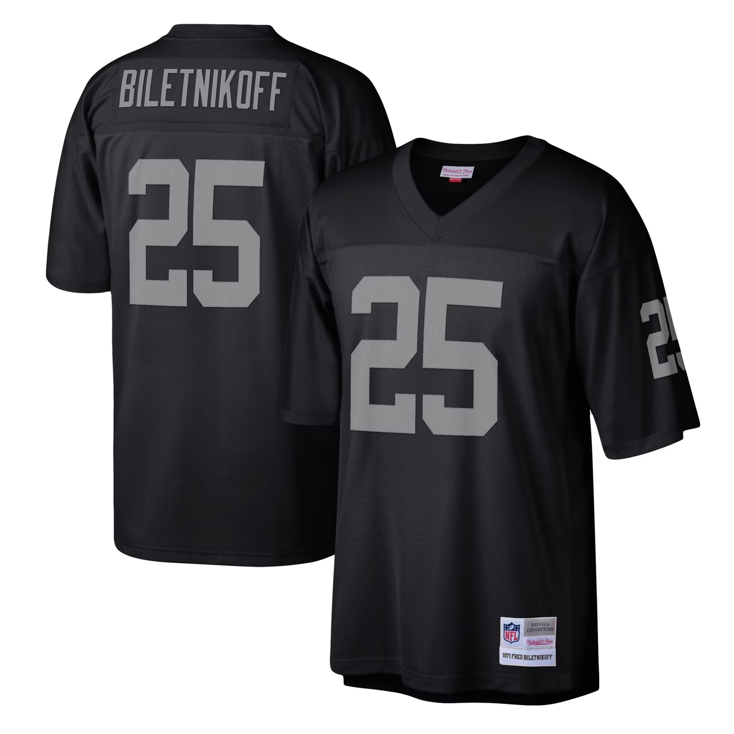 Las Vegas Raiders Fred Biletnikoff Mitchell & Ness Black Legacy Replica Jersey