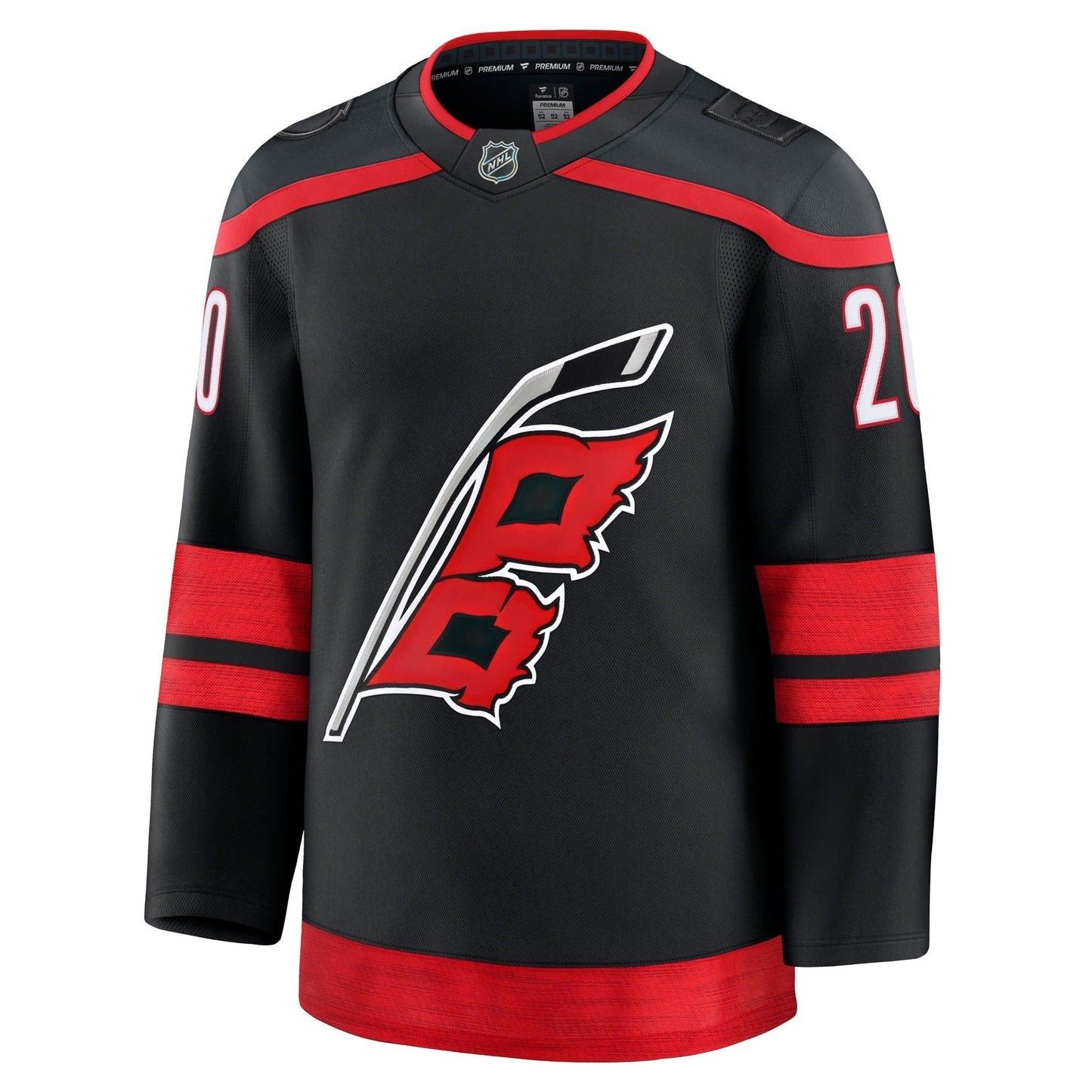 Sebastian Aho Carolina Hurricanes Fanatics Premium Home Jersey Black "Warning Flag" Edition