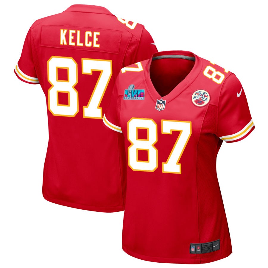 Travis Kelce Kansas City Chiefs Women's Super Bowl LVII Game Jersey - Red