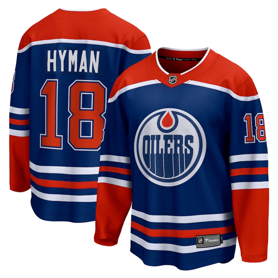 Men's Edmonton Oilers Zach Hyman Royal Home Breakaway Player Jersey