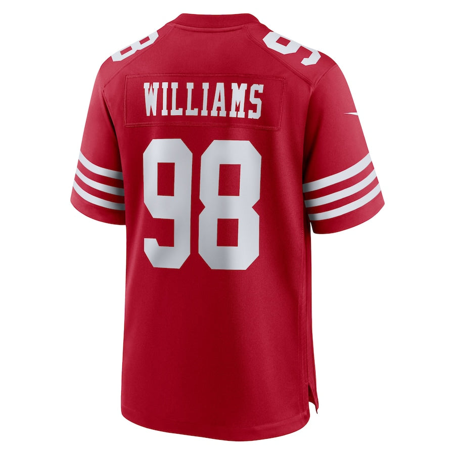 Men's San Francisco 49ers Mykel Williams Scarlet 2025 NFL Draft First Round Pick Game Jersey