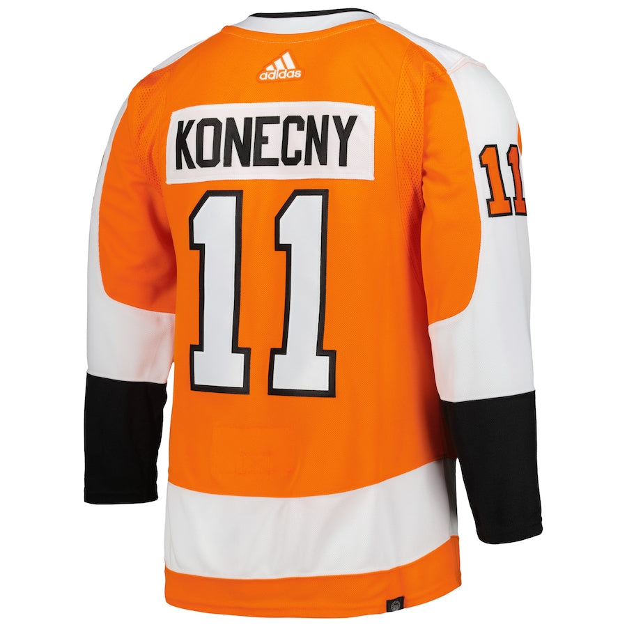 Men's Philadelphia Flyers Travis Konecny Orange Home Primegreen Authentic Player Jersey