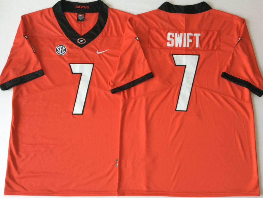 Men's Georgia Bulldogs D'Andre Swift Red Player Game Jersey