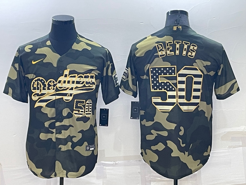 Men's Los Angeles Dodgers Mookie Betts Camouflage Replica Baseball Jersey