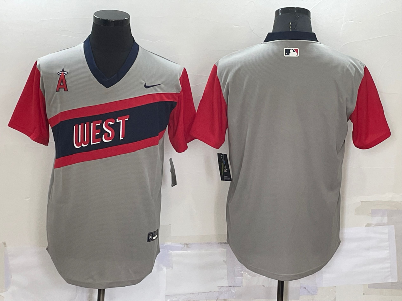 Men's Los Angeles Angels Gray Replica Blank Jersey1