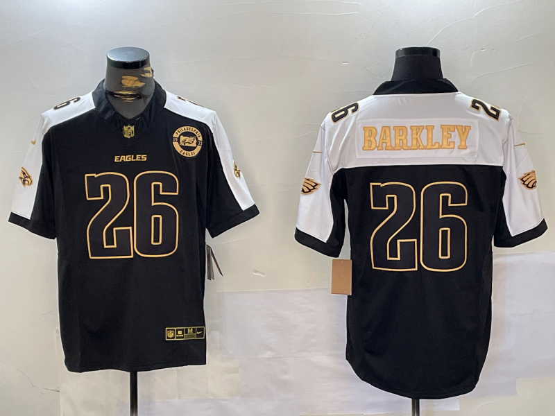 Men's Philadelphia Eagles Saquon Barkley Black Team Player Jersey