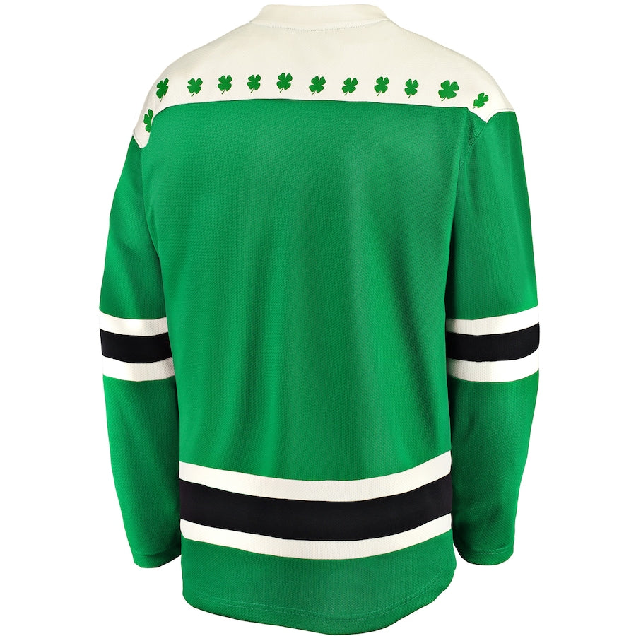 Custom Men's Pittsburgh Penguins Fanatics Green 2021 St. Patrick's Day Breakaway Jersey