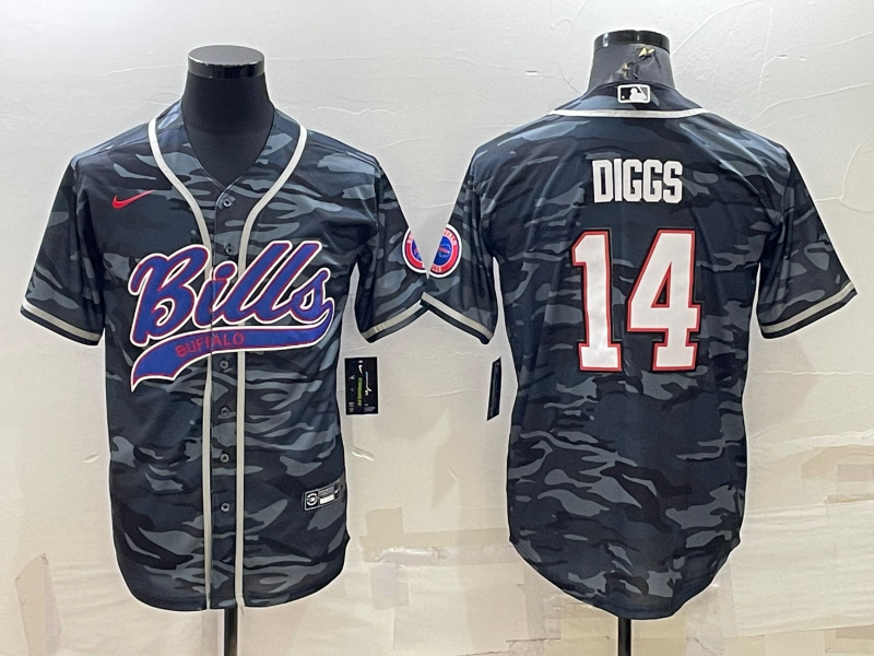 Men's Buffalo Bills Stefon Diggs Grey Camouflage Game Jersey Joint Edition
