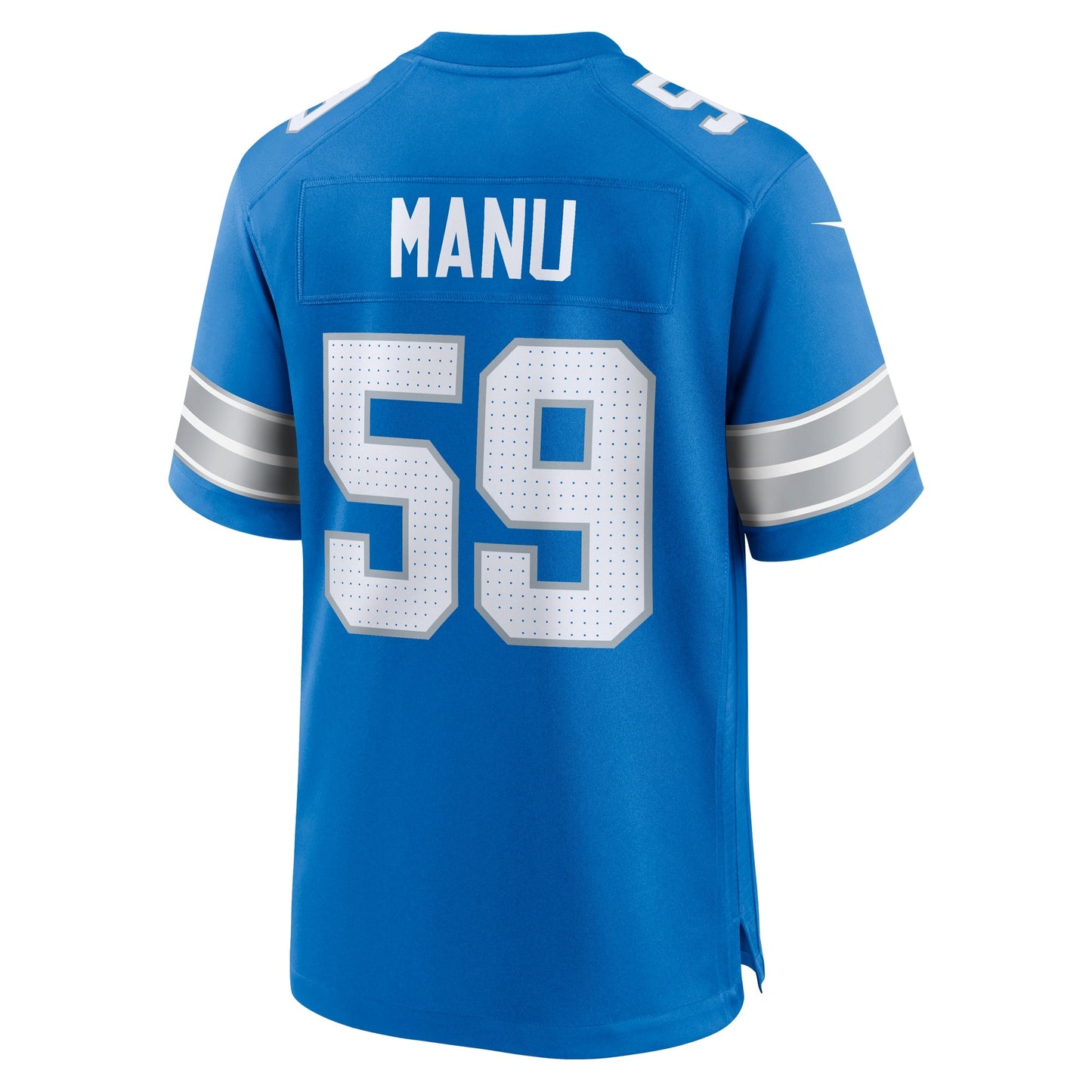 Giovanni Manu Detroit Lions Team Game Jersey - Blue