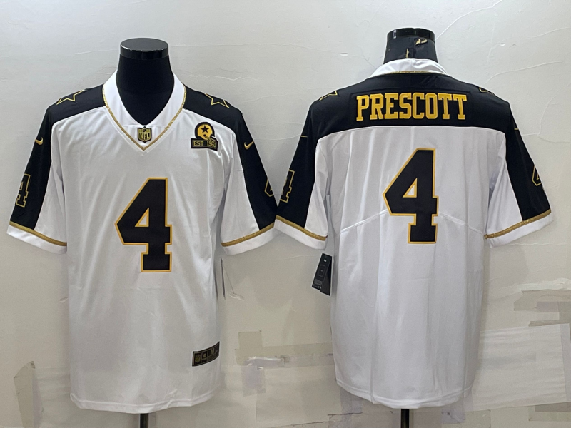 Men's Dallas Cowboys Dak Prescott White Player Jersey