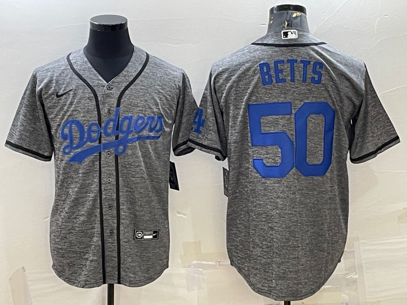 Men's Los Angeles Dodgers Mookie Betts Gray Alternate Replica Player Name Jersey