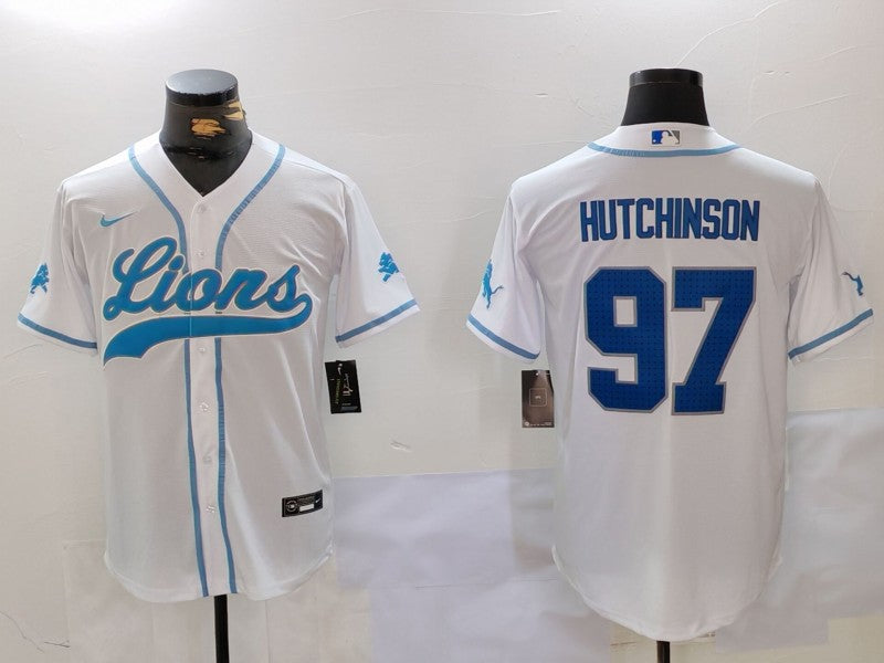 Men's Detroit Lions Aidan Hutchinson White Player Jersey