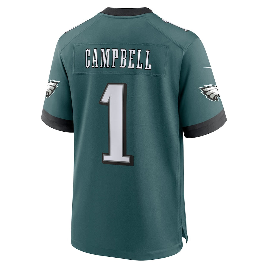 Philadelphia Eagles Jihaad Campbell Green 2025 NFL Draft First Round Pick Game Jersey