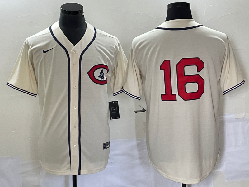 Men's Chicago Cubs Patrick Wisdom Cream Player Name Jersey