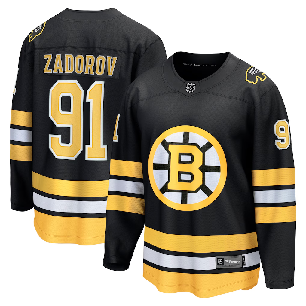 Men's Boston Bruins Nikita Zadorov #91 Fanatics Black Home Breakaway Player Jersey