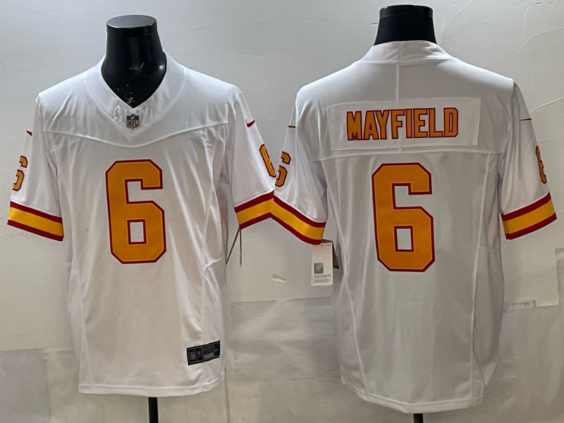 Men's Tampa Bay Buccaneers Baker Mayfield White 50th Season Game Jersey