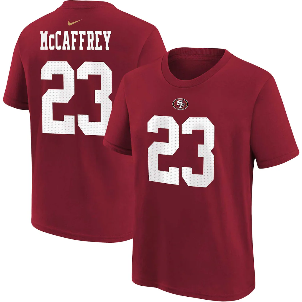 Christian McCaffrey San Francisco 49ers Name & Number T-Shirt - Scarlet