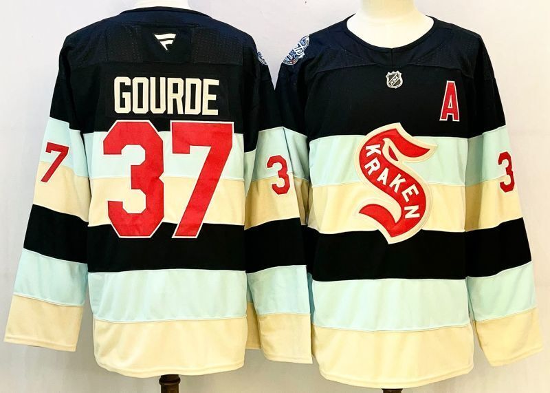 Men's Seattle Kraken Yanni Gourde Fanatics Blue Player Jersey