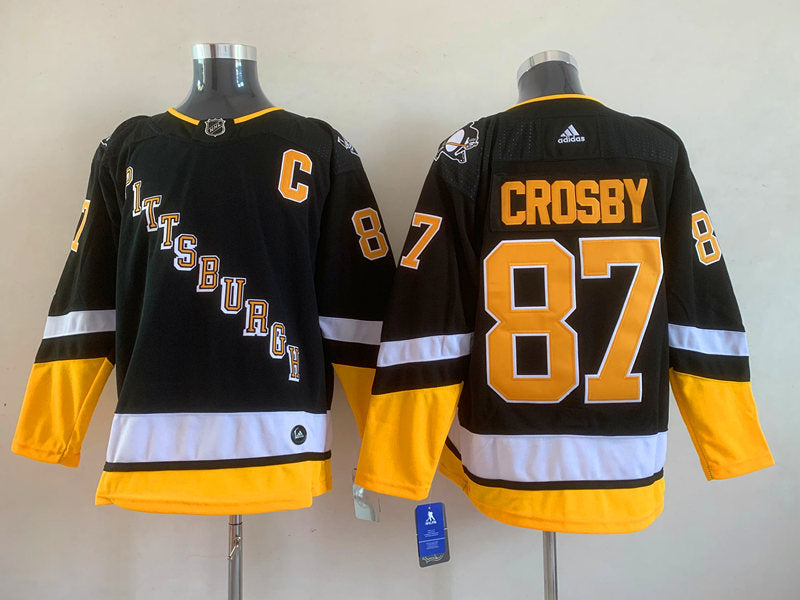 Men's Pittsburgh Penguins sidney crosby #87 Black Game Jersey1